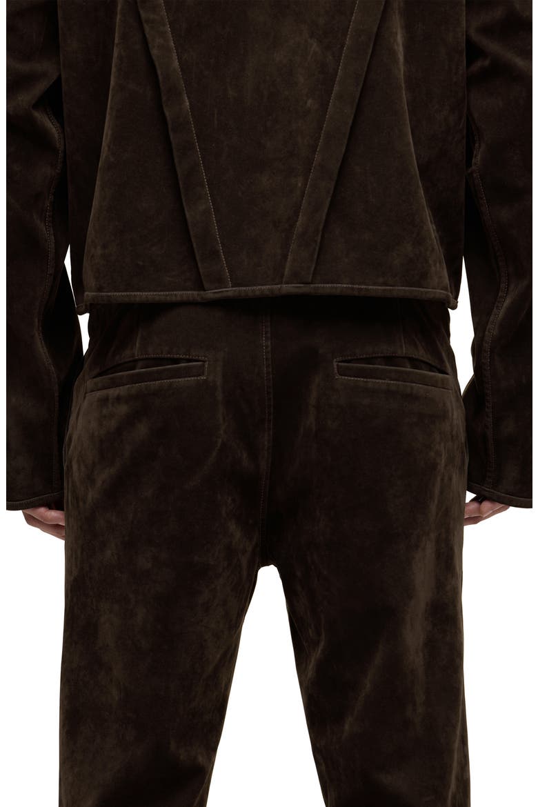 Walker Faux Suede Trousers, Alternate, color, DARK BROWN