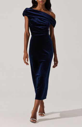ASTR the Label One-Shoulder Velvet Midi Dress