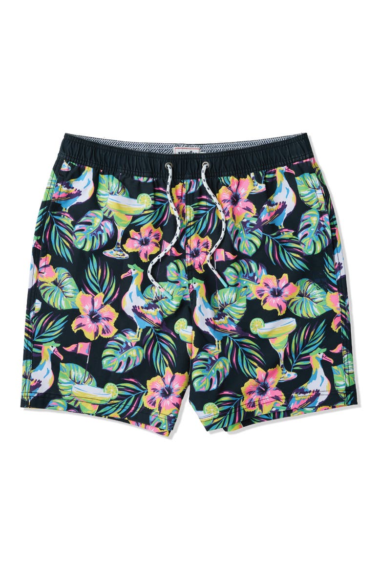 Tross Up Party Starter 7-Inch Swim Trunks, Main, color, BLACK