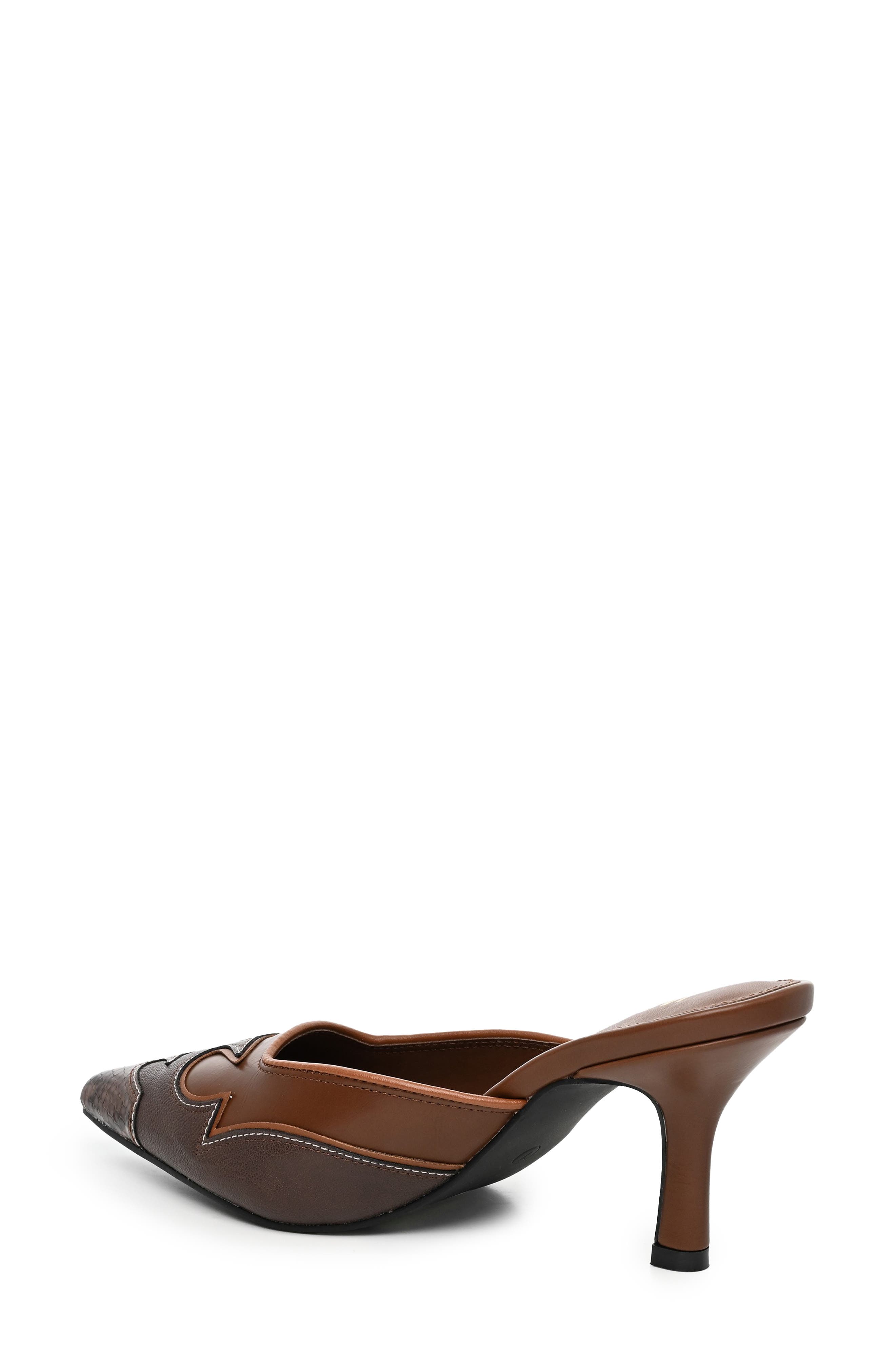Jestin Faux Leather Pointed Toe Mule, Alternate, color, BROWN MULTI