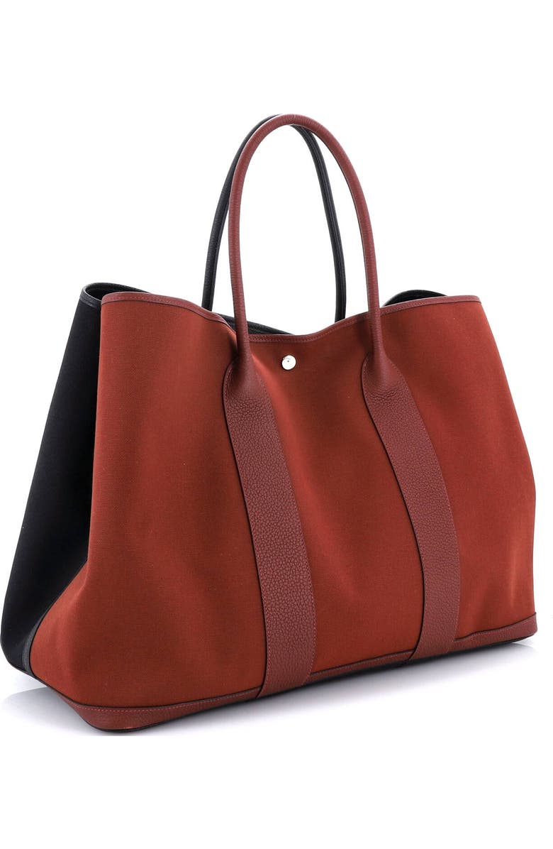 Pre-Owned Hermes Garden Party Voyage Tote Toile and Leather 49, Alternate, color, Rouge H/Noir