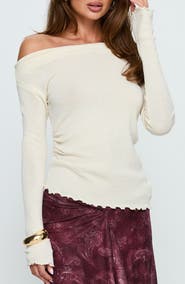 Princess Polly Monna One-Shoulder Knit Top