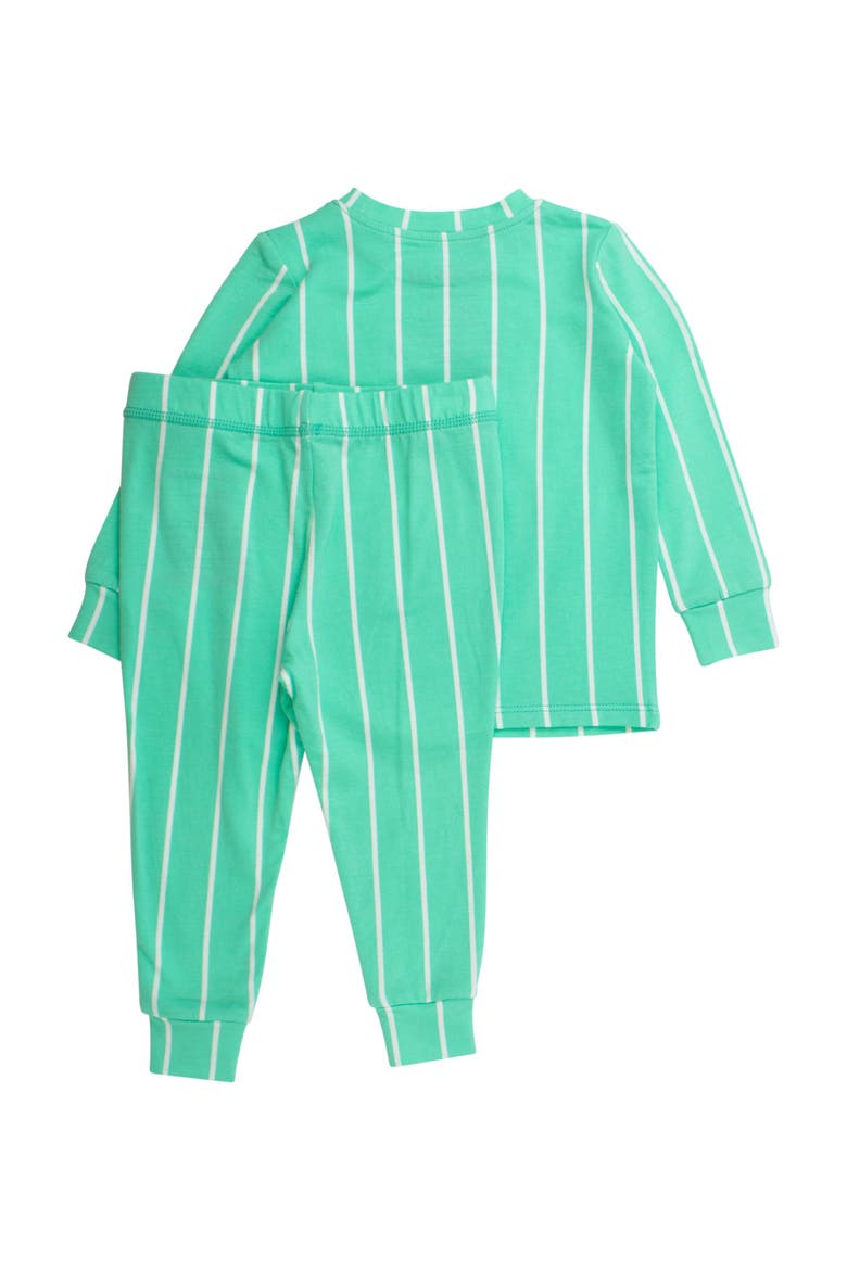 Modal Blend Long Sleeve Pajama Set, Alternate, color, Green Pinstripe