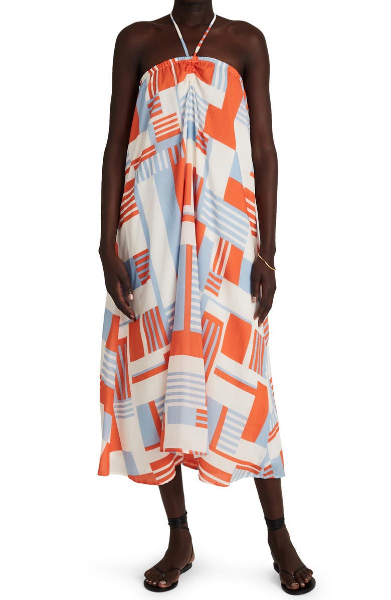 Faithfull the Brand Asturias Halter Midi Dress, Main, color, 