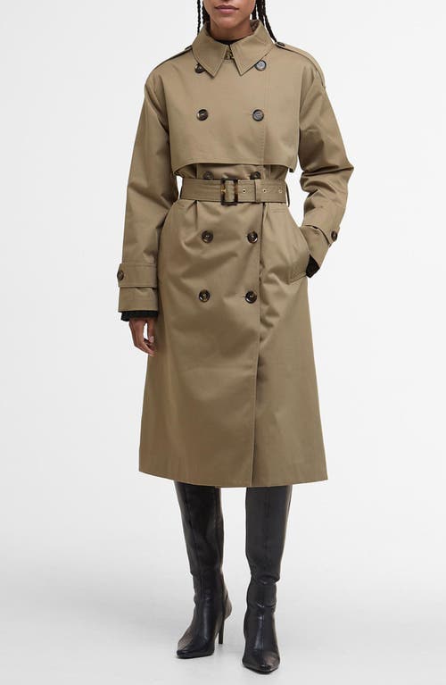 Barbour Aoife Belted-fastening Double-breasted Trench Coat In Gray