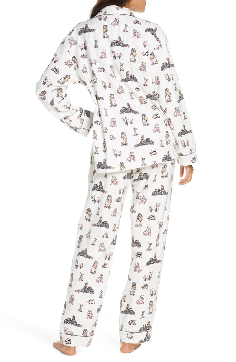 PJ Salvage Print Flannel Pajamas, Alternate, color, 