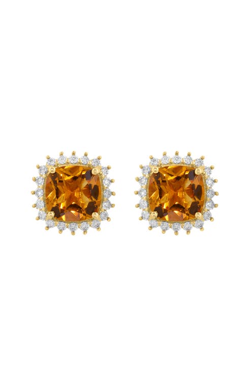 14K Yellow Gold Golden Fire Citrine Stud Earrings