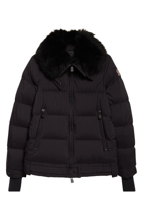 Arabbas Genuine Shearling Collar Down Jacket