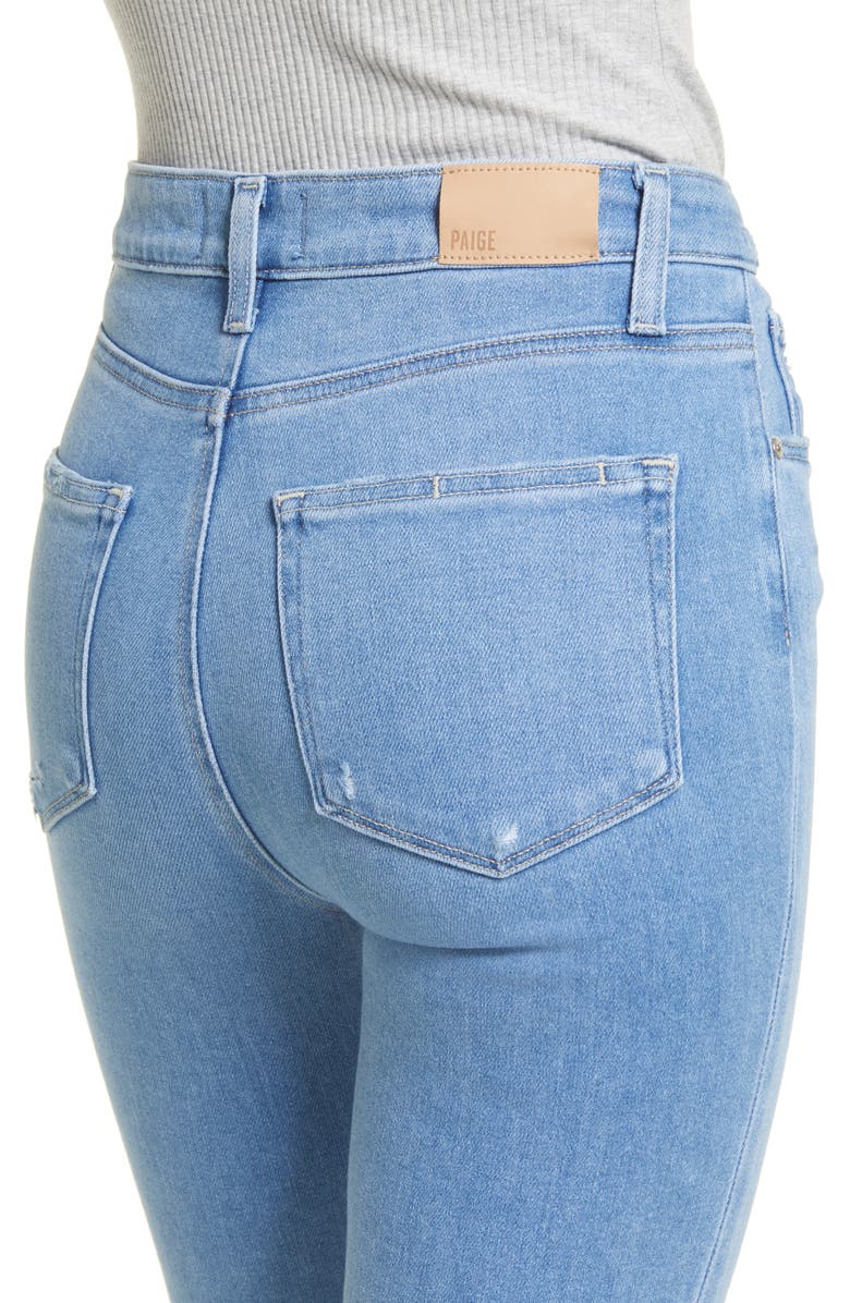 PAIGE Sarah Slim Crop Raw Hem Jeans, Alternate, color, Cruiser Destructed