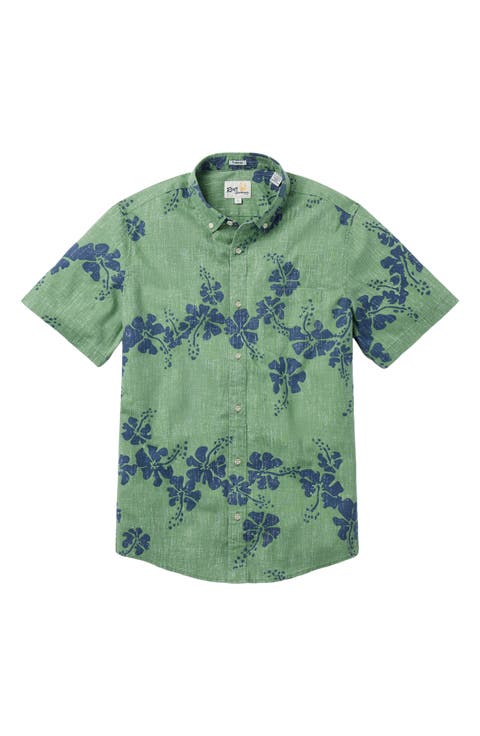 50th State Flower Tailored Fit Floral Button-Down Shirt