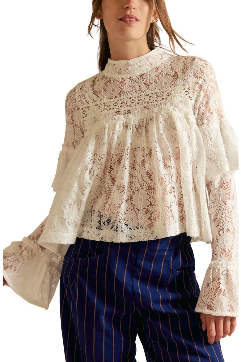 Lilabeth Sheer Lace Top, Main, color, CLEAN IVORY