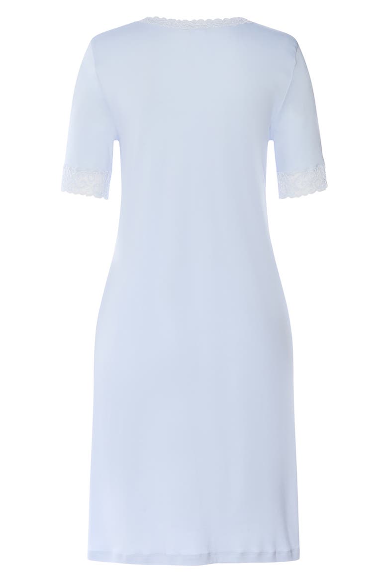 Moments Short Sleeve V-Neck Cotton Nightgown, Alternate, color, BLUE DOVE