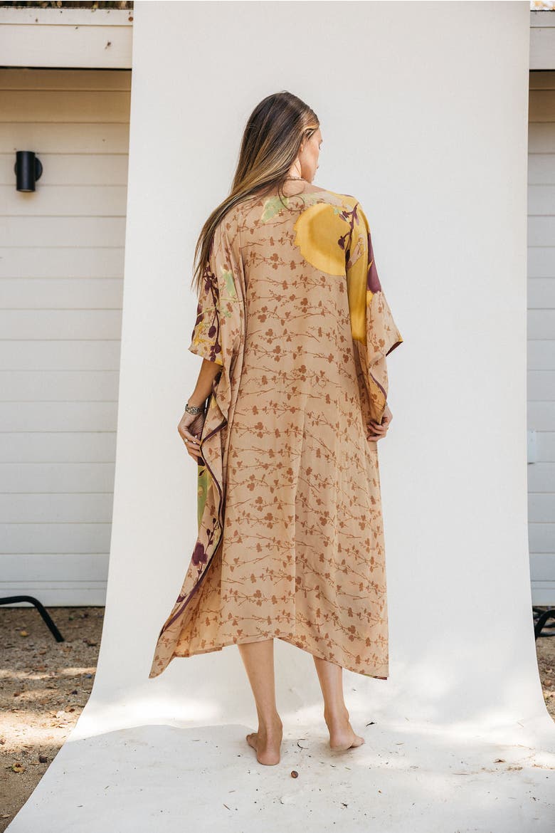 Long Caftan Magnolia, Alternate, color, Yellow & Green