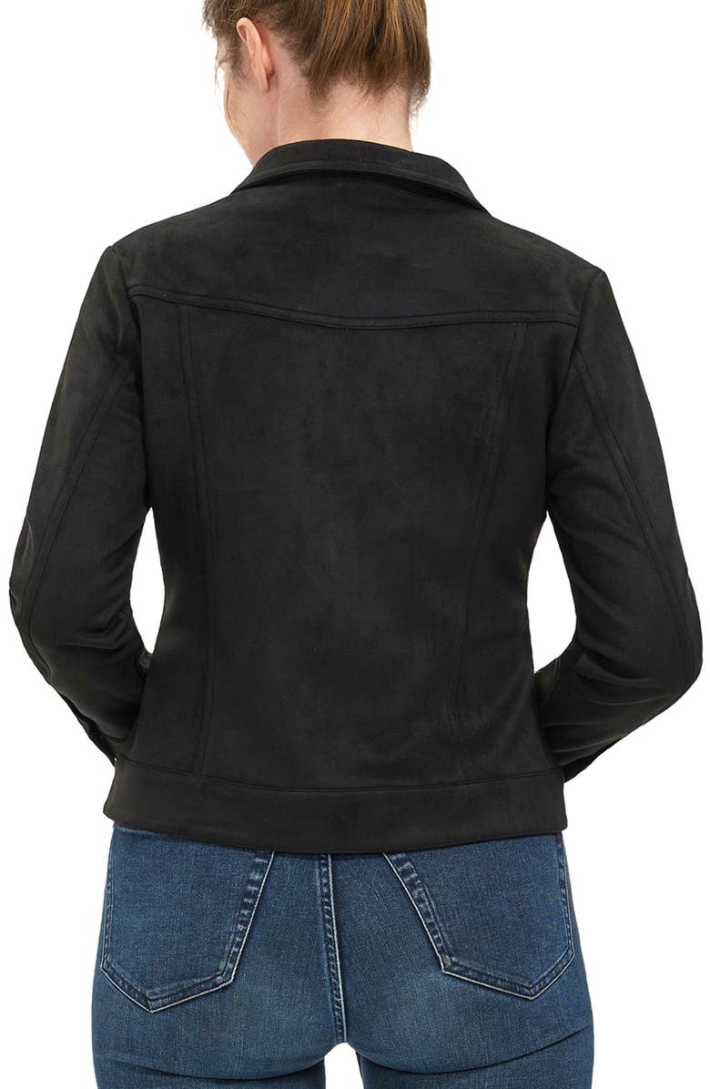 Kimi & Kai Women's Faux Suede Trucker Jacket, Alternate, color, Black