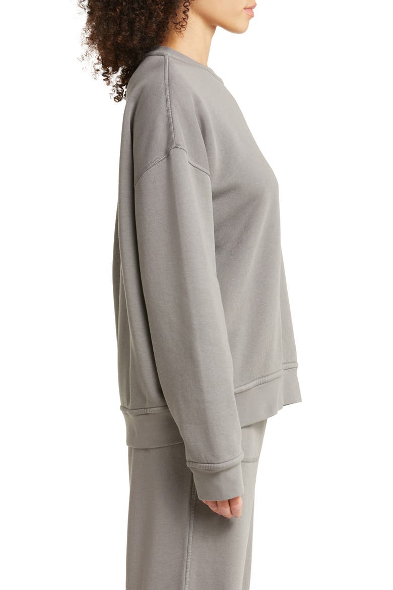 Silksweats™ Oversize Cotton Blend Pajama Sweatshirt, Alternate, color, EBBING FOG