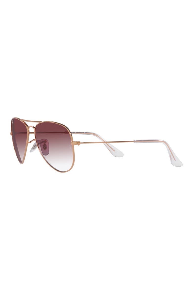 Junior 52mm Aviator Sunglasses, Alternate, color, ROSE GOLD