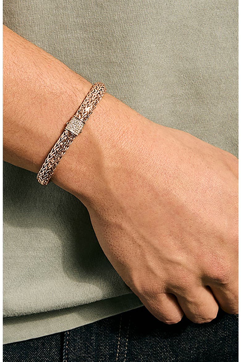 Icon Bracelet, 14K Rose Gold, Diamonds, Alternate, color, GOLD