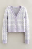 Nordstrom Kids' Sparkle Argyle Knit Cardigan
