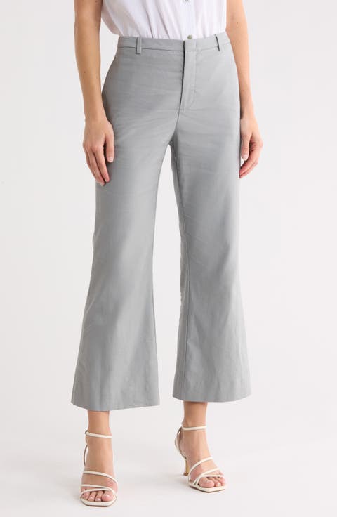 Cropped Flare Leg Pants