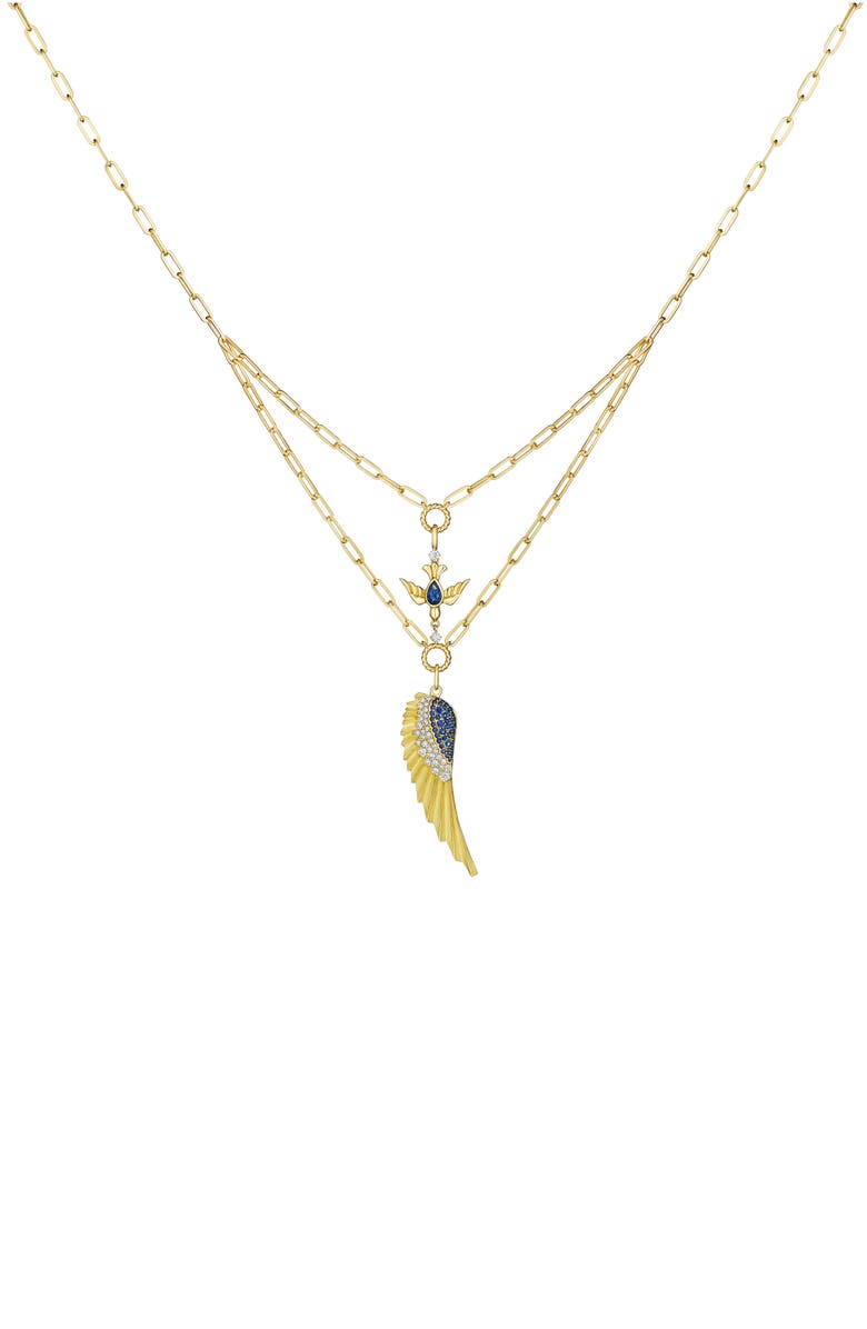 Hueb Penka 18K Gold Layered Pendant Necklace, Main, color, 