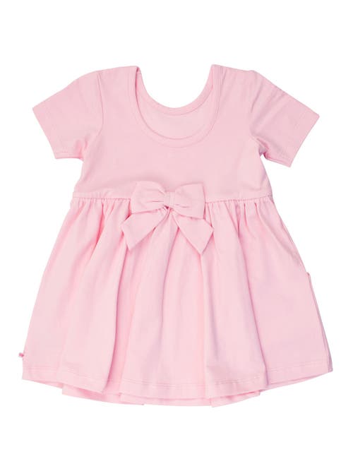 Rufflebutts Girls Knit Short Sleeve Twirl Dress In Pink