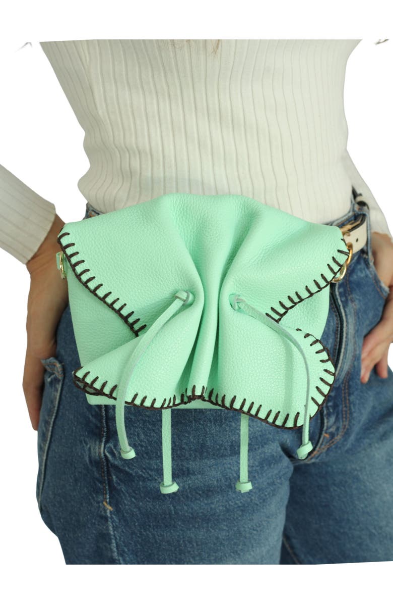 Carlos Falchi Mini Butterfly Leather Bag, Alternate, color, Lime
