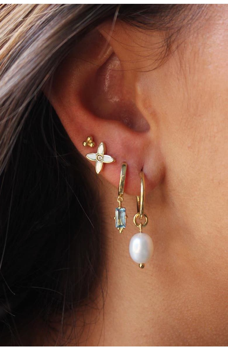 Murkani Desert Flower Mini Stud Earring, Alternate, color, Yellow Gold