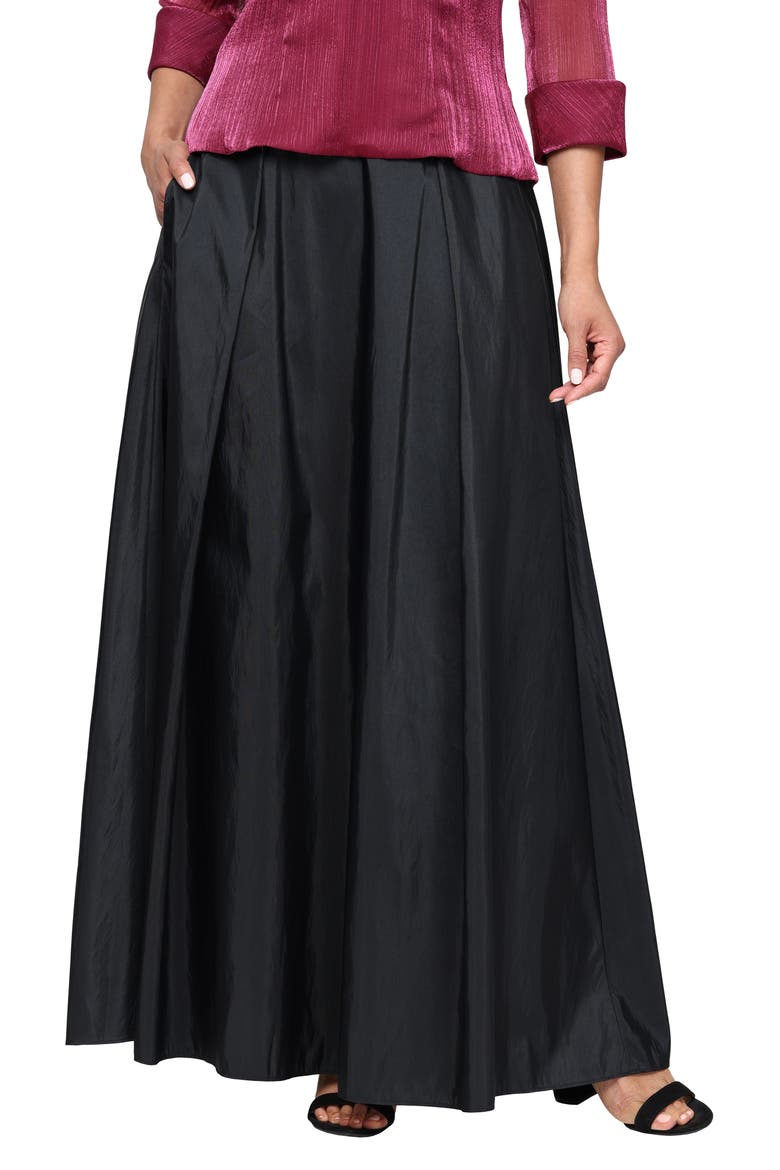 Washer Taffeta Ballgown Skirt, Main, color, BLACK