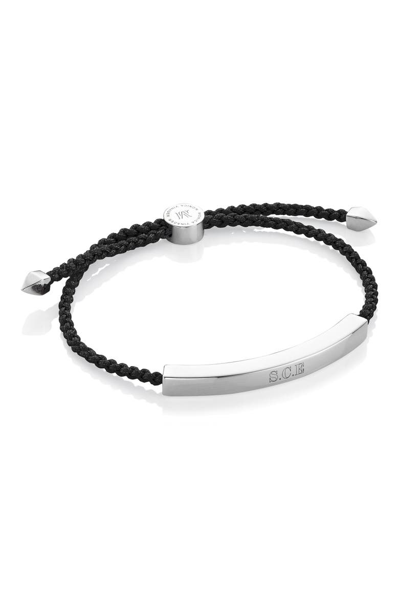 Men's Linear Friendship Bracelet, Alternate, color, SILVER/ BLACK