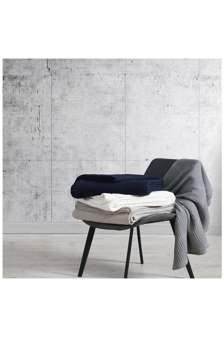 Essentials Waffle Knit Blanket, Alternate, color, WHITE