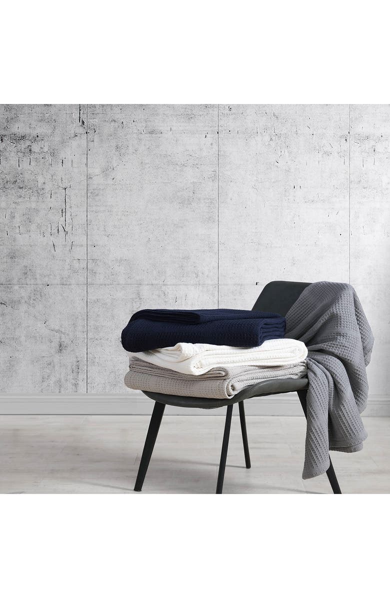 Kenneth Cole Essentials Waffle Knit Blanket, Alternate, color, White