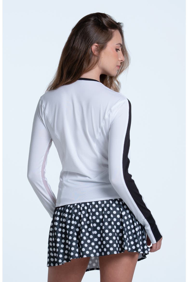 Double Play Long Sleeve Top, Alternate, color, White/Black
