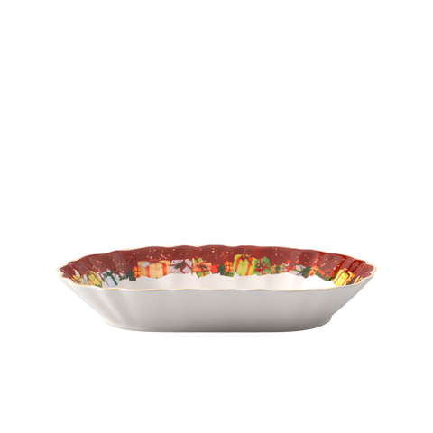 Toy's Fantasy Large Oval Bowl Santa & Children