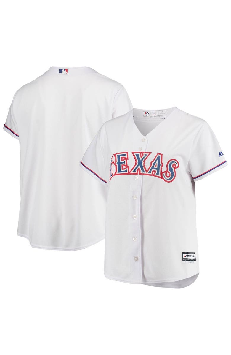MAJESTIC Women's Majestic White Texas Rangers Plus Size Home Replica Team Jersey, Alternate, color,