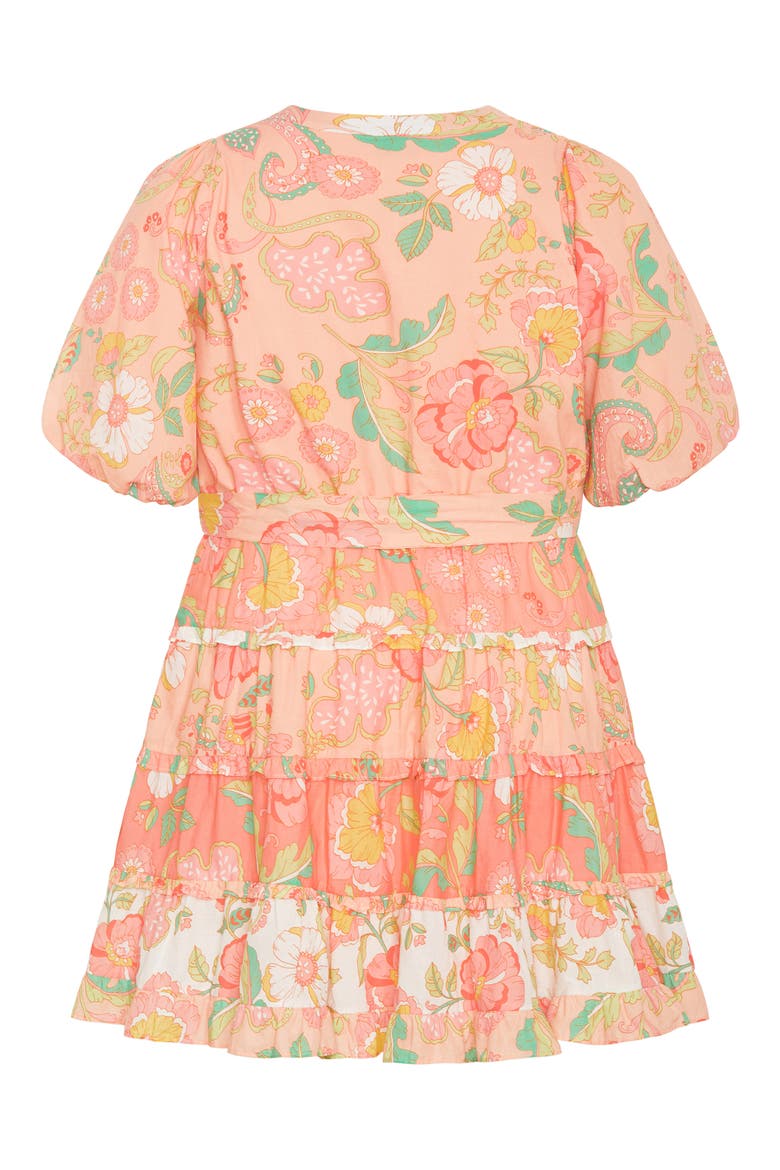 Leona Tie Waist Cotton Dress, Alternate, color, BELLINI CORAL