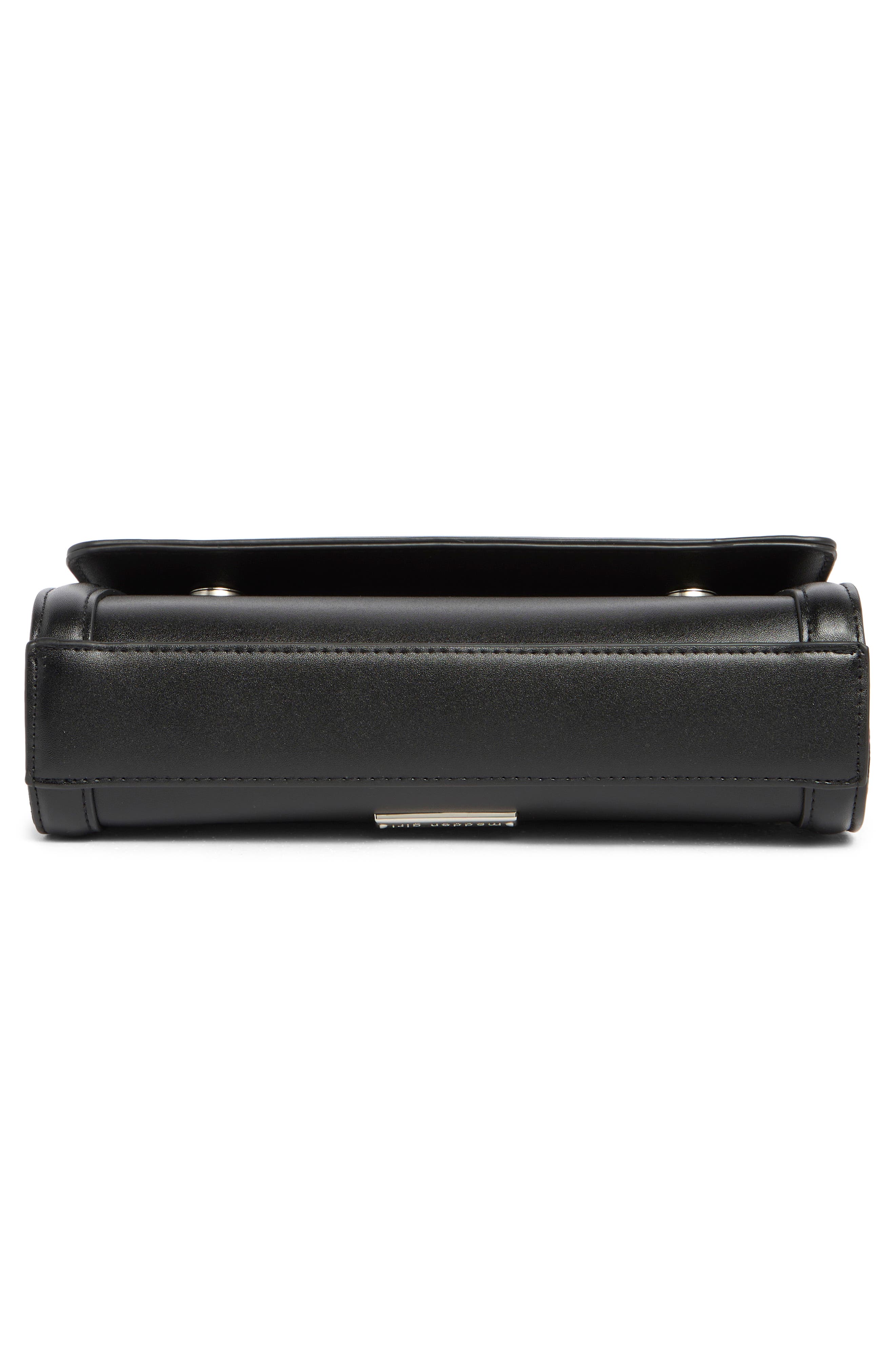 Madden Girl Faux Leather Baguette Bag, Alternate, color, Black