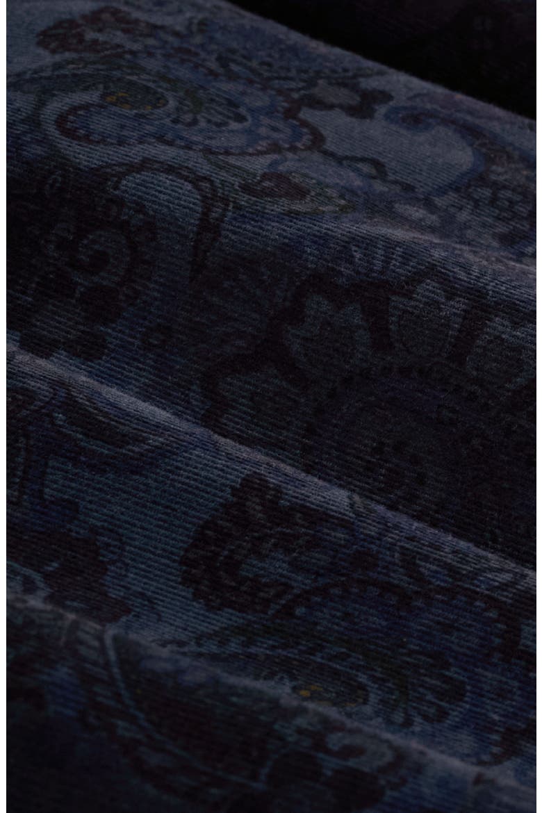 Julian Shaped Fit Paisley Corduroy Button-Up Shirt, Alternate, color, NAVY
