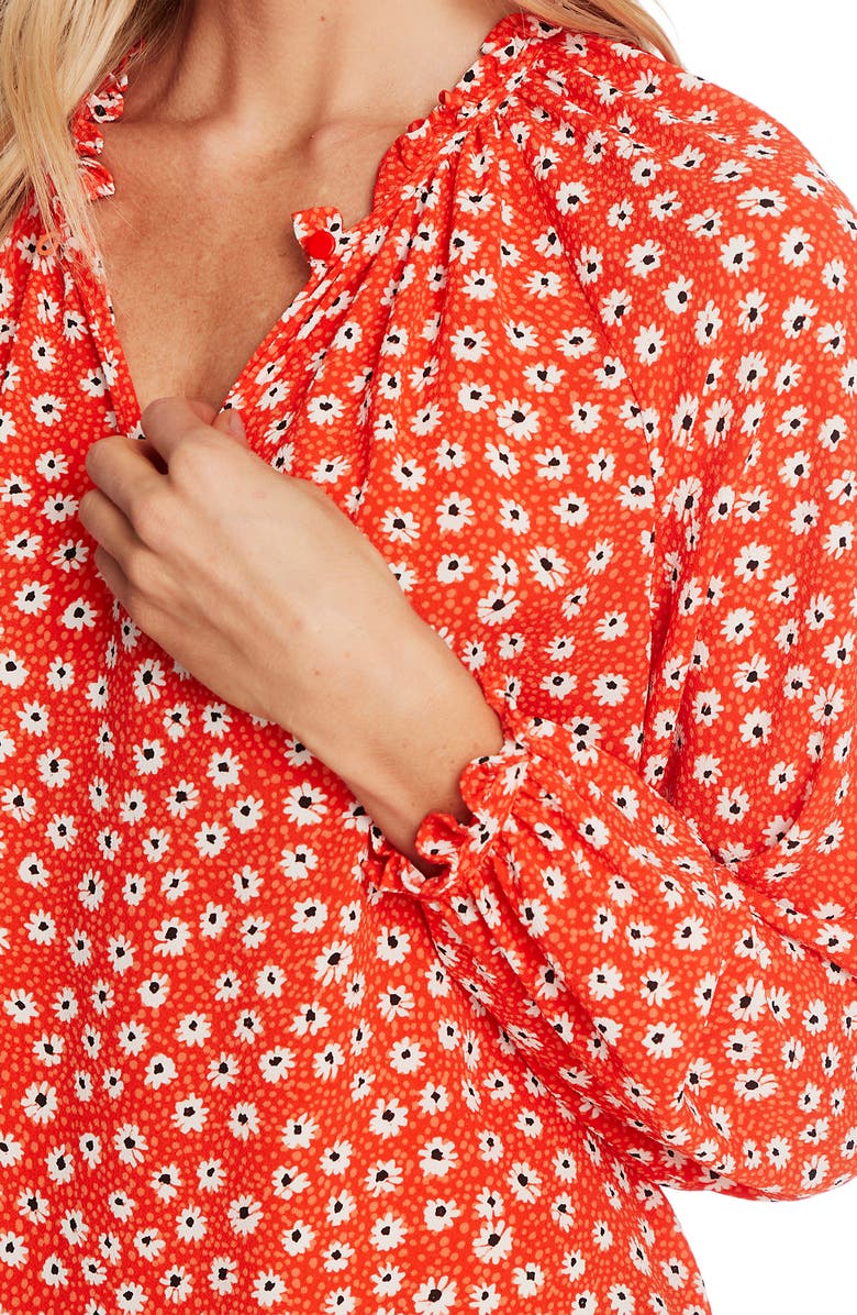 CeCe Daisy Melody Long Sleeve Top, Alternate, color, Candy Apple