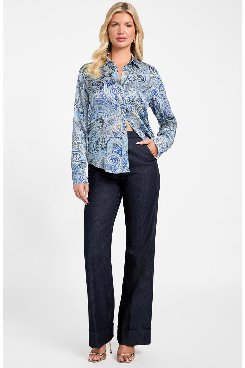 New Melissa Paisley Button-Up Shirt, Alternate, color, PAISLEY BLUE COMBO