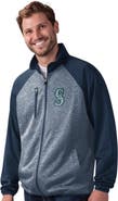 G-III SPORTS BY CARL BANKS Men's G-III Sports by Carl Banks  Navy Seattle Mariners Runners Raglan Full-Zip Track Jacket
