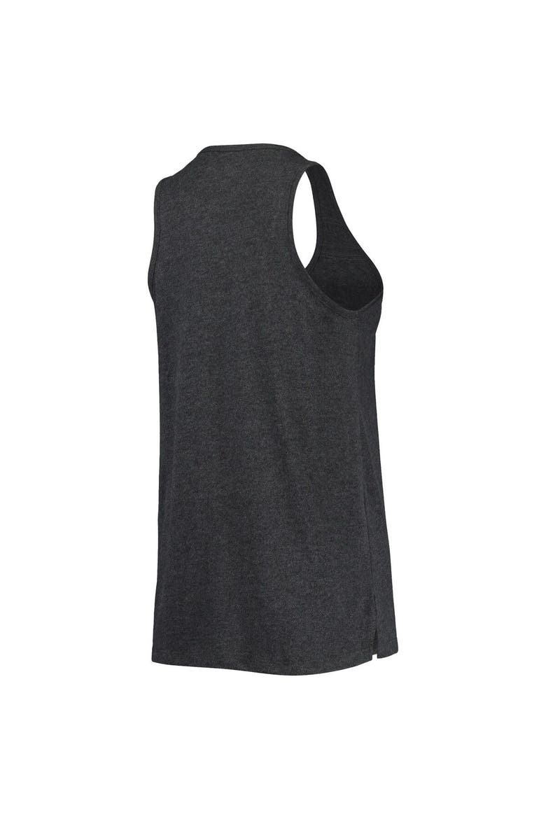 Women's New Era Heathered Black Brooklyn Nets Scoop-Neck Racerback Tank Top, Alternate, color, Heather Black