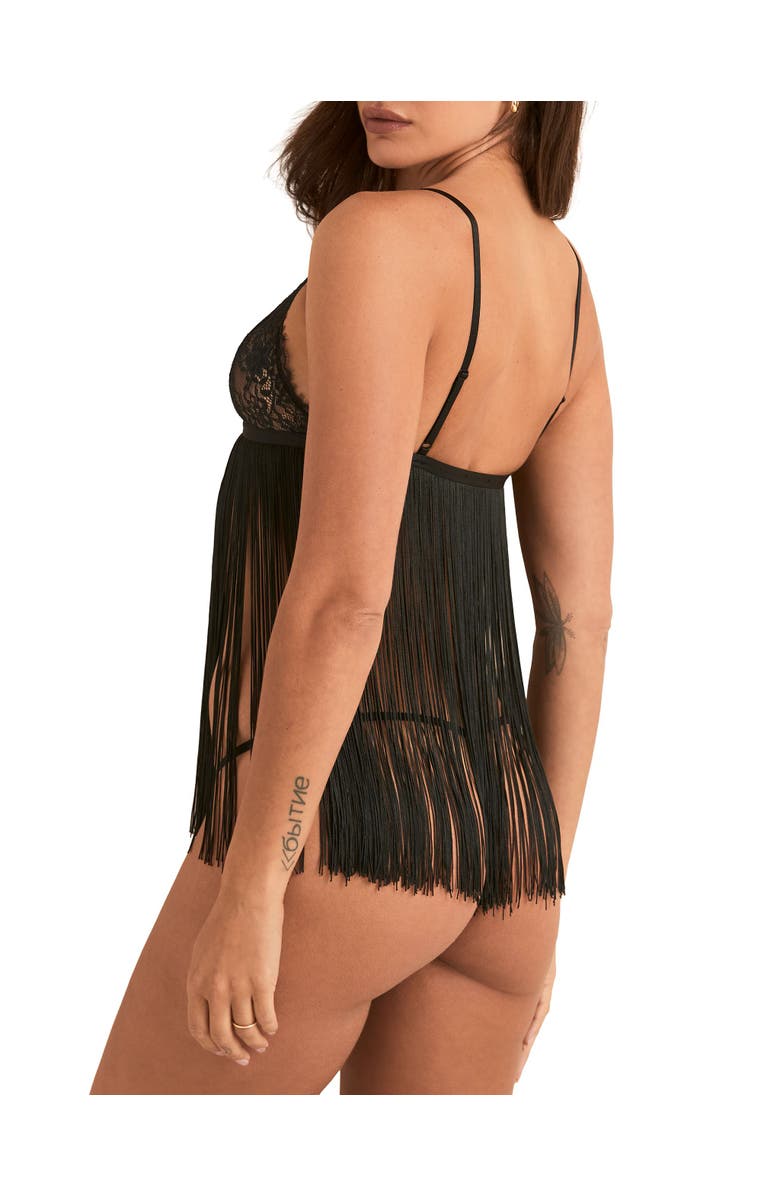 Adore Me Charizma Babydoll & G-String Set Lingerie, Alternate, color, Black