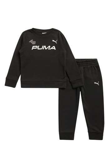 Puma Kids' Fleece Sweatshirt & Joggers Set In Black