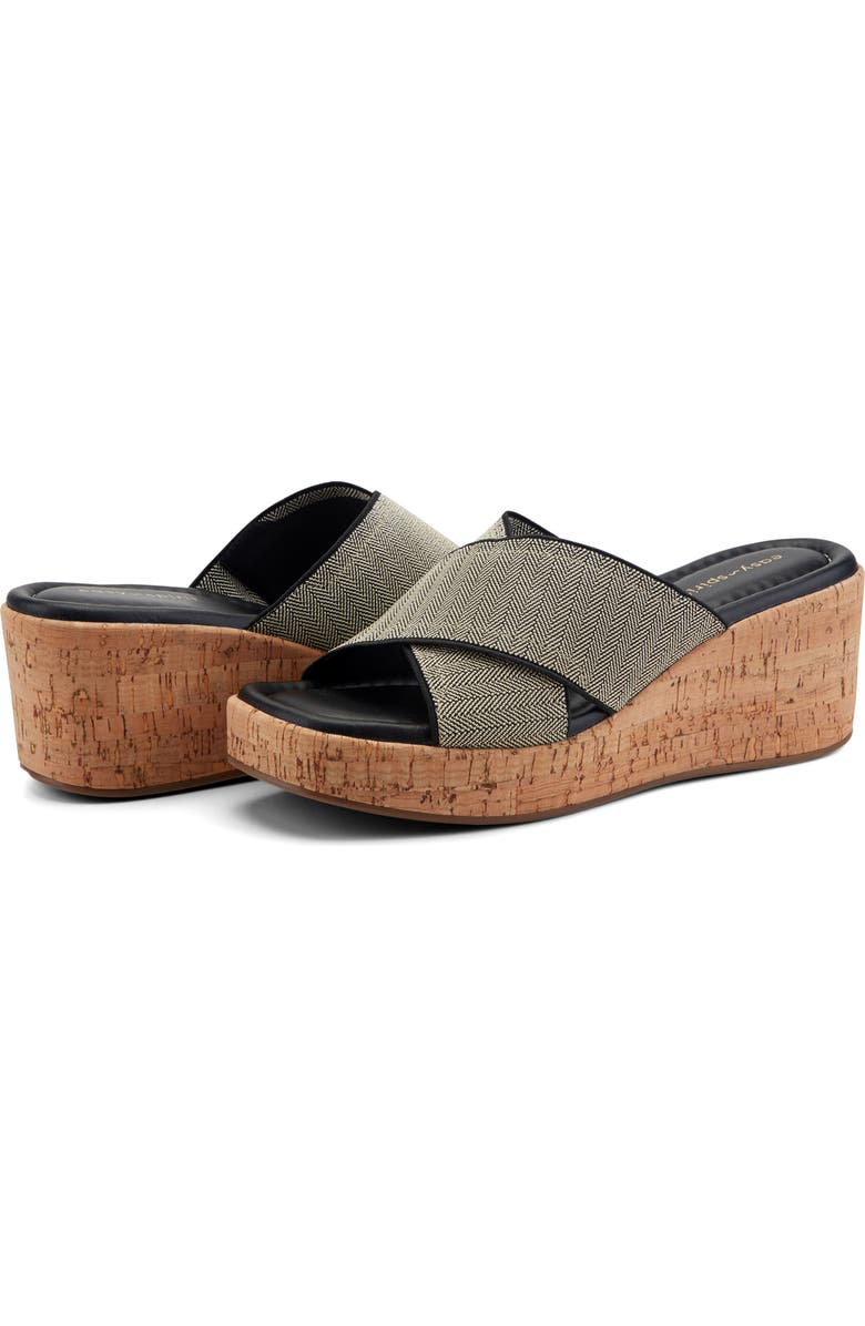 Easy Spirit Fawn Wedge Slide Sandal - Wide Width Available, Alternate, color, Blk01