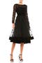 Floral Appliqué Long Sleeve Cocktail Dress