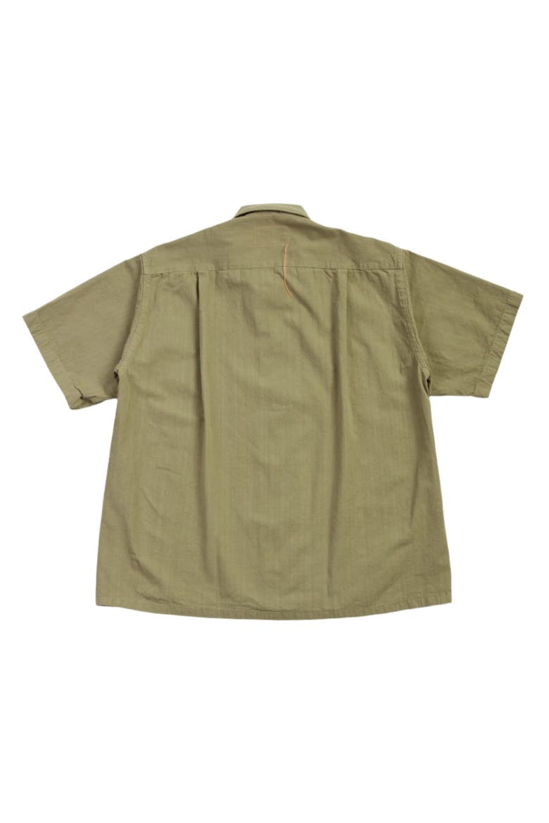 Bowling Inspired Short Sleeve Shirt, Main, color, Military_Green