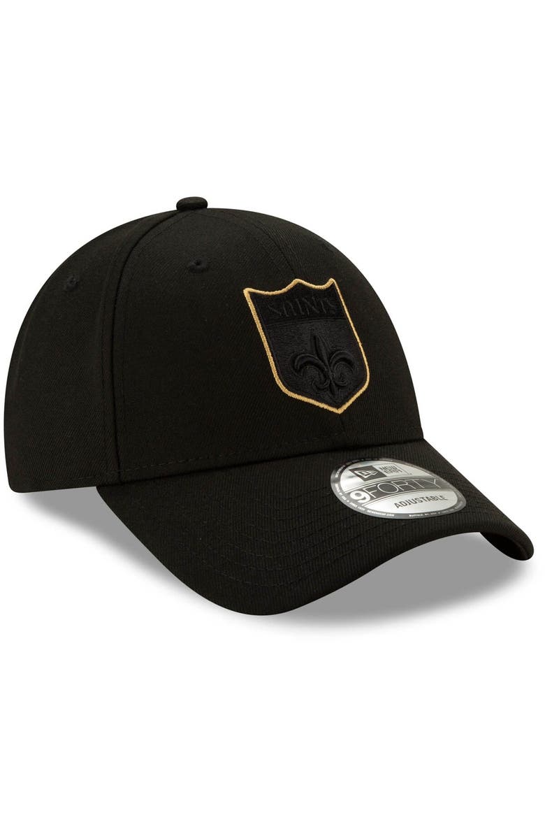 New Era Men's New Era Black New Orleans Saints Throwback Logo Momentum 9FORTY Adjustable Snapback Hat, Alternate, color,