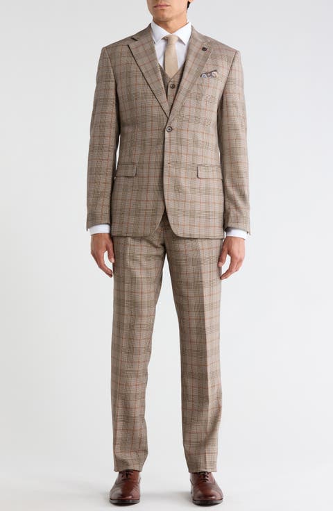 Glen Plaid 3-Piece Suit Set