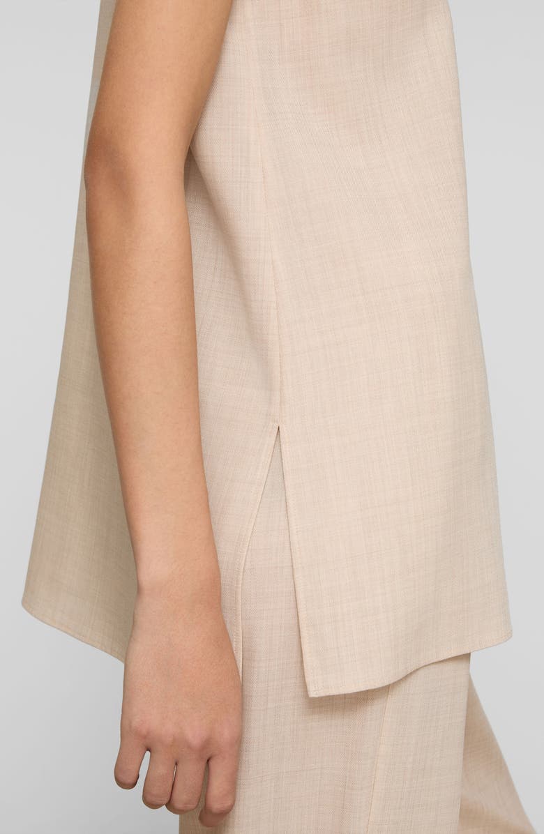 Lafayette 148 New York Scoop Neck Wool & Silk Long Tank, Alternate, color, Taupe Melange