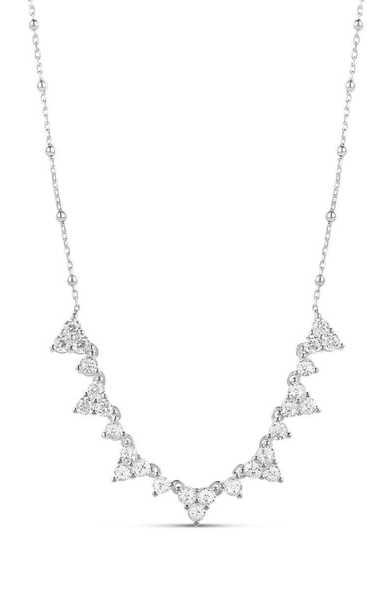 SHYMI Cubic Zirconia Cluster Necklace, Main, color, Silver